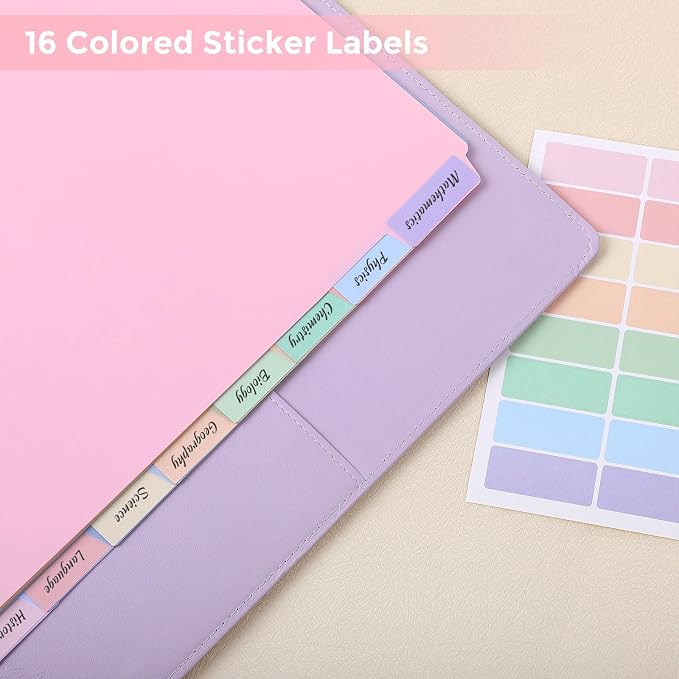 SKYDUE Durable Plastic 8-Tab Dividers, Big Tab Dividers - Image 4