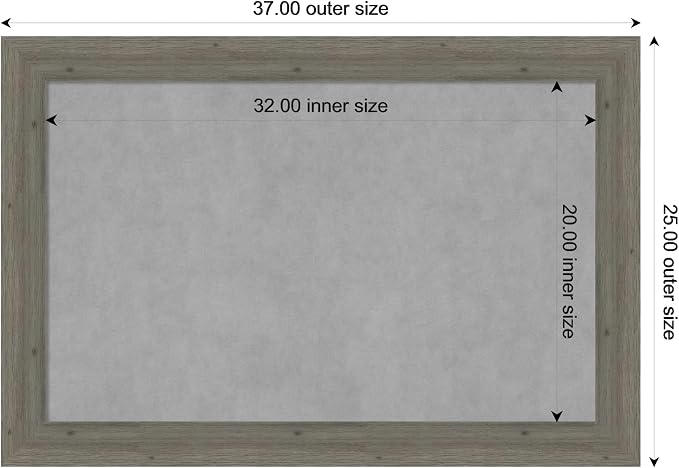 Amanti Art Grey Framed Magnetic Board 25x37 Large Vision Board - Image 3