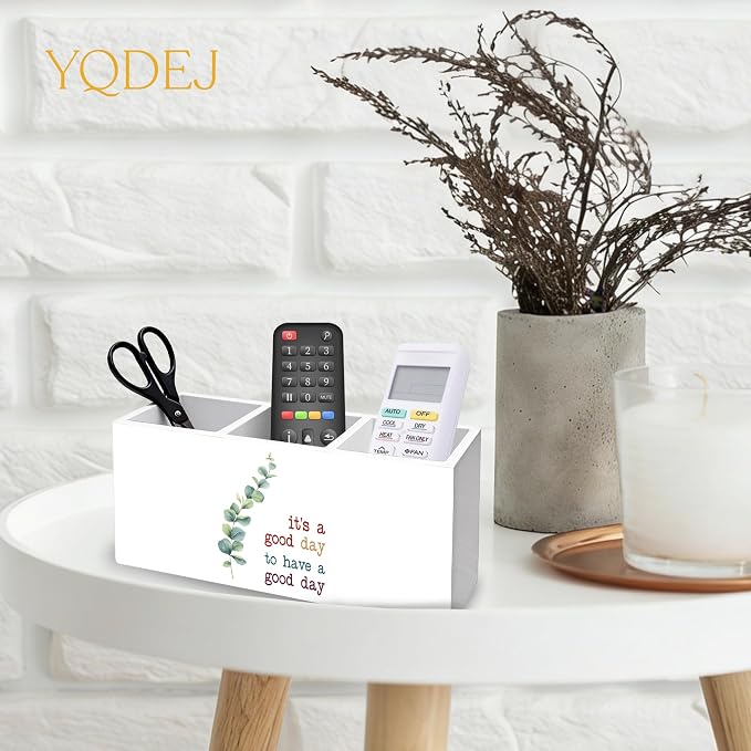 YQDEJ Motivational Eucalyptus Leaves Pen Holder - Image 5