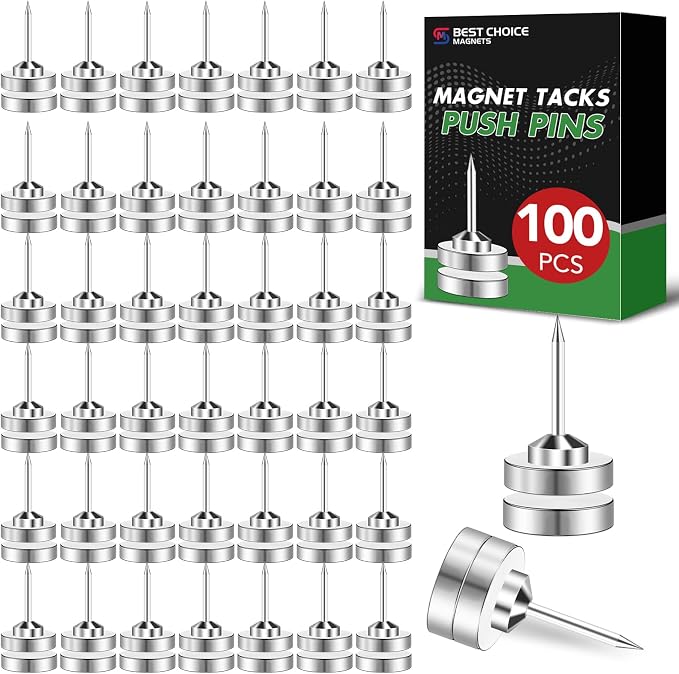 100P Magnetic Pushpin Magnetic Clips Magnet Thumb Tacks Magnet Tacks Push Pins by BESTCHOICEMAGNETS