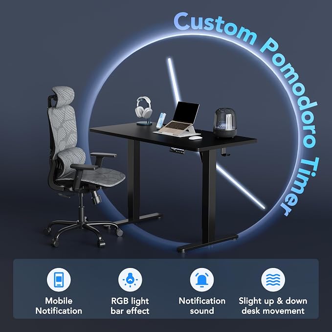 HUANUO One-Piece AI-Powered Electric Standing Desk, Smart APP, Compatible - Image 4