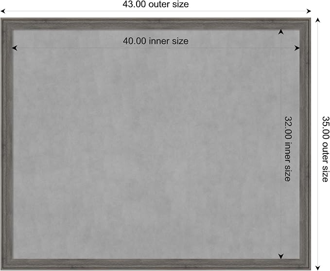 Amanti Art Grey Framed Magnetic Board 35x43 X-Large Vision Board - Image 3