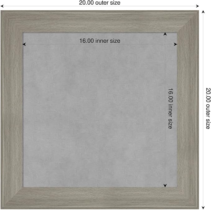 Amanti Art Grey Framed Magnetic Board 20x20 Small Vision Board - Image 2