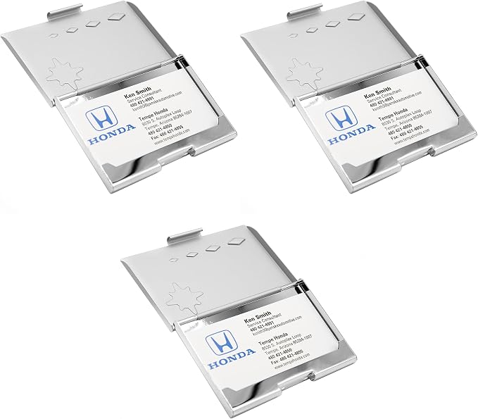 Stephanie Imports Set of 3 Slim & Minimalist Metal Business Card Holder Unisex - Image 3