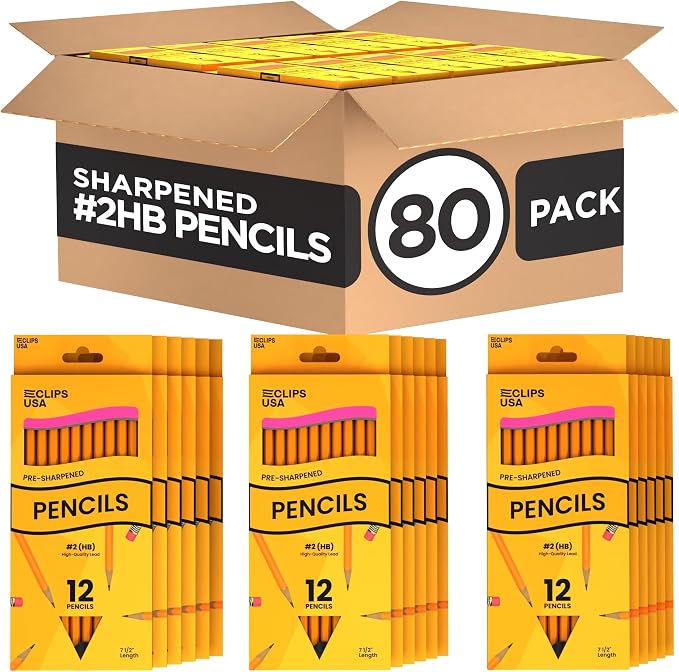 E-CLIPS USA Pre-Sharpened Pencils Bulk Pencil #2 School Supplies Bulk Number 2 by E-CLIPSUSA