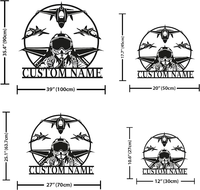 Personalized Metal Airplane Wall Art, Airplane Name Sign, Customized Pilot Name - Image 4