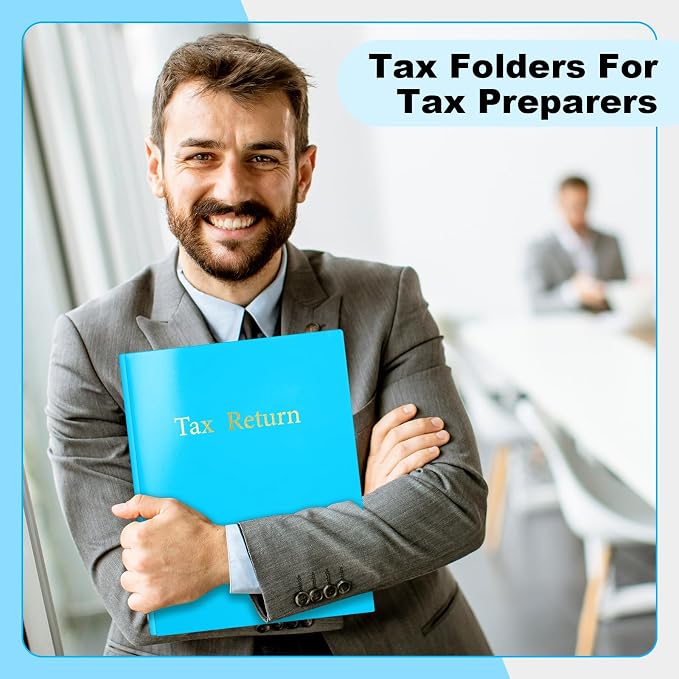 Harloon 40 Pcs Plastic Tax Return Folders 12 x 9 Inches 2 Pocket Folders Bulk - Image 5