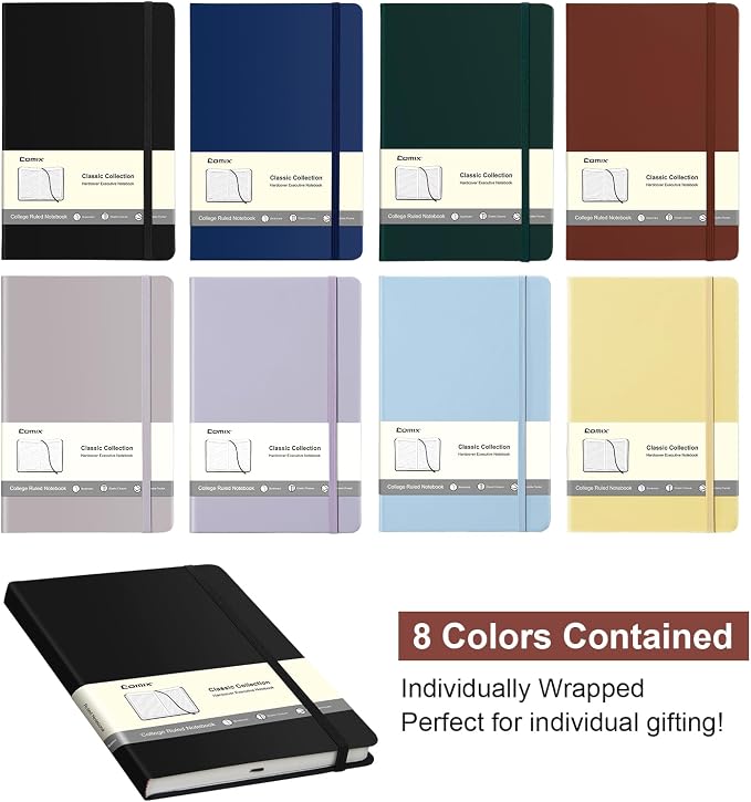 Comix 8 Pack Lined Notebook Journals, 240 Pages, 5.5 x 8.3 inch, Journaling - Image 3