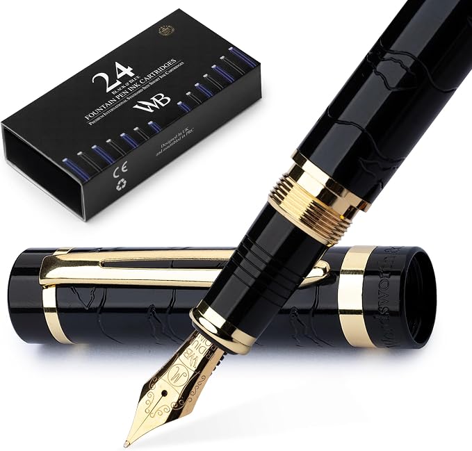 Wordsworth & Black Primori Fountain Pen Set; Medium Nib, Gift Case, 24 Ink by WordsworthBlack