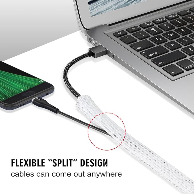 Moxita 25ft - 1/2 inch Cord Protector Cable Sleeve Split Wire Loom Tubing - Image 3