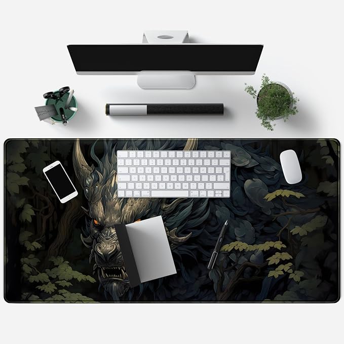 Japan Black Desk Mat Dragon Anime Gaming Mouse Pad Large Desk Pad - Image 4