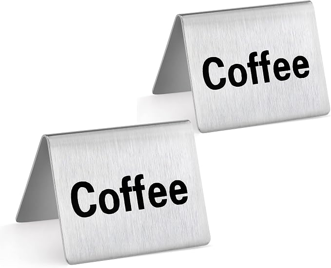 New Star Foodservice Stainless Steel Table Tent Sign, 2 x 2-Inch) - Image 2