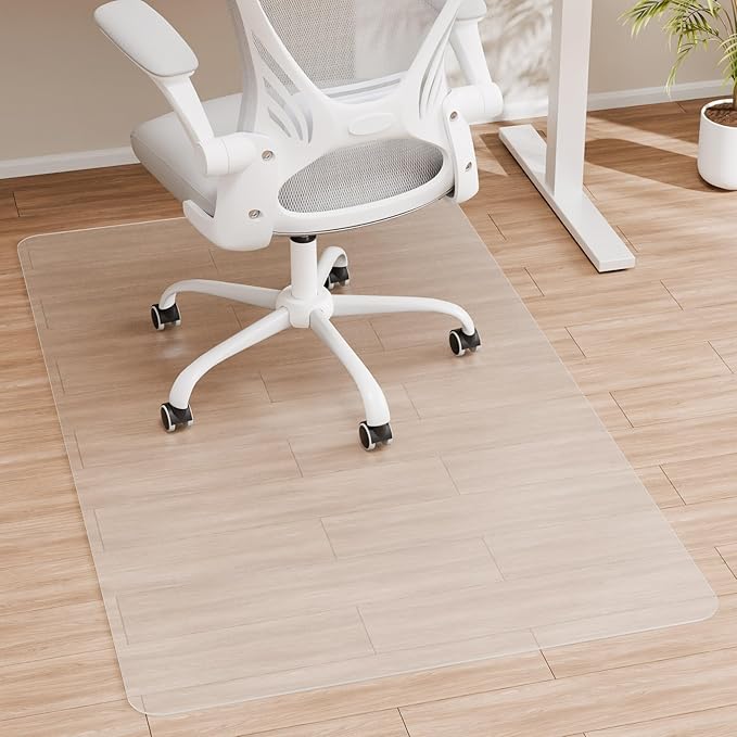 HOMEK Office Chair Mat for Hardwood Floor, 55” x 35” Crystal Clear Hard Floor by HOMEK