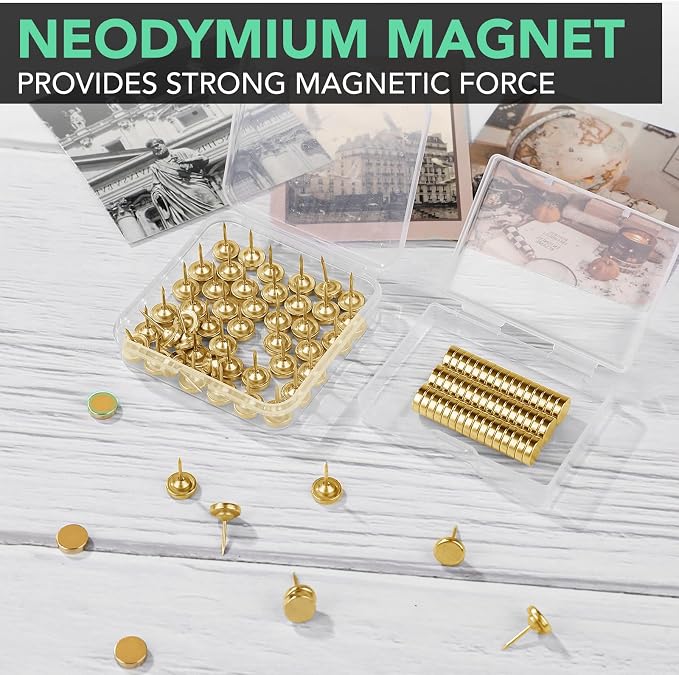E BAVITE 80 Set Magnetic Push Pins, Flat Push Pin, Magnetic Thumb Tacks - Image 6