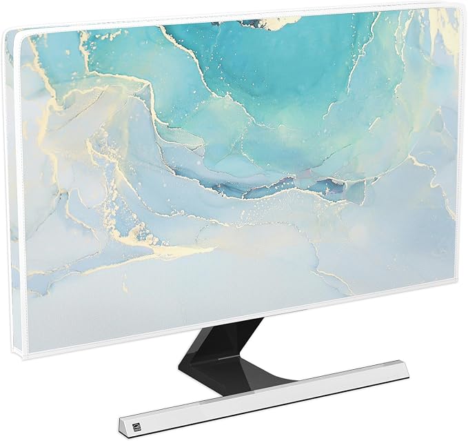Baocicco Blue Green Marble Monitor Dust Cover 22, 25 Inch Creative Anti-Static by Baocicco