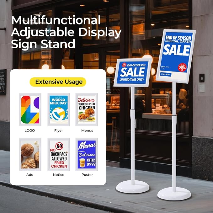 YIYO sign stand，floor sign holder poster stand heavy duty pedestal signage stand - Image 4