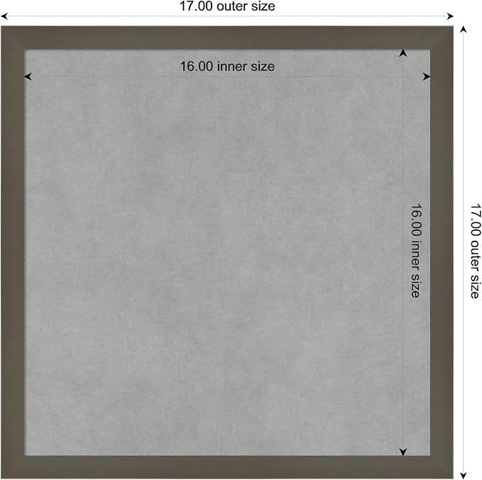 Amanti Art Grey Framed Magnetic Board 17x17 Small Vision Board - Image 4