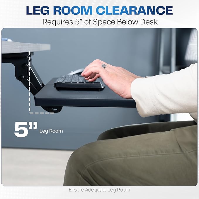 VIVO Adjustable Computer Keyboard and Mouse Platform Tray, 34 x 10 inch - Image 6