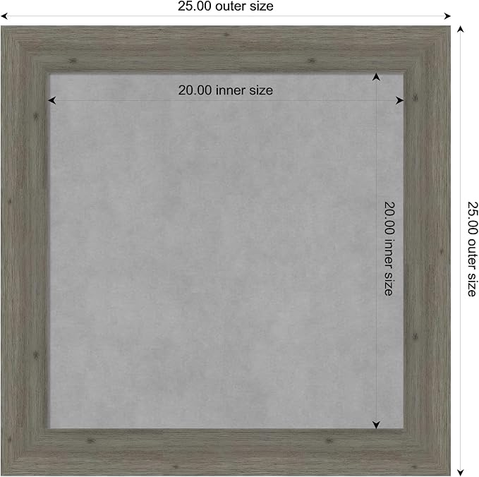 Amanti Art Grey Framed Magnetic Board 25x25 Medium Vision Board - Image 3