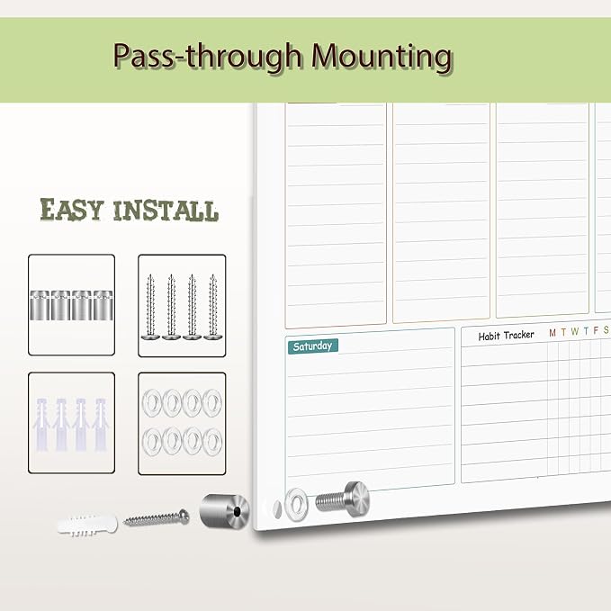 Glass Colorful Weekly Dry Erase Calendar Whiteboard - Image 3