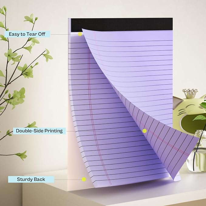 2 Pack Legal Pads 8.5 x 11 Purple Note Pads 8.5 x 11 Notepad 8.5 x 11 Micro - Image 3