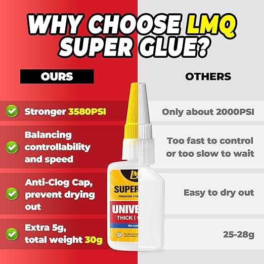 Super Glue Thick CA Glue Clear 60 Gram, Heavy Duty Superglue Instant - Image 6
