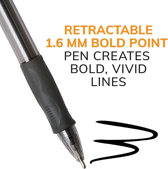 BIC Glide Bold Black Ballpoint Pens, Bold Point, 36-Count Pack, Retractable - Image 4