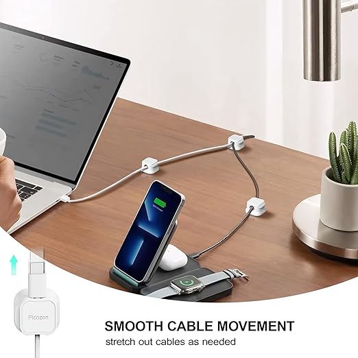 24 Pack Magnetic Cable Clip Organizer Cord Holder, Picozon Adhesive Cable - Image 3
