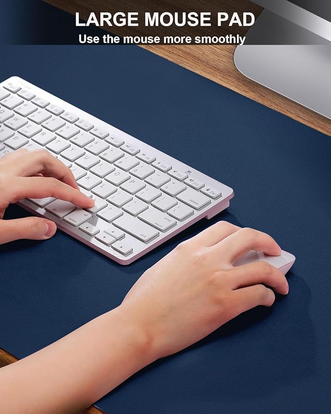 Leather Desk Pad Protector, Large Desk Mat, Mouse Pad, Non-Slip PU Leather Desk - Image 3
