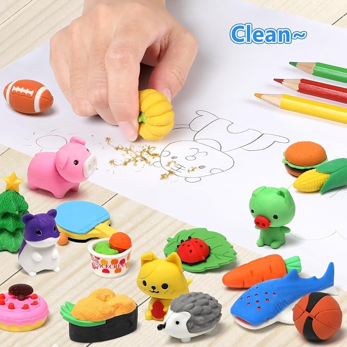 150 Pack Animal Erasers for Kids Bulk Pull Apart 3D Puzzle Erasers Treasure Box - Image 7