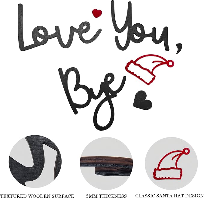 Christmas Love You Bye Wood Sign, Above Door Topper Decoration - Image 5