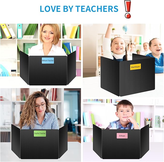 24 Pack Black Desk Dividers for Students, Privacy Shields Folder for Students - Image 5