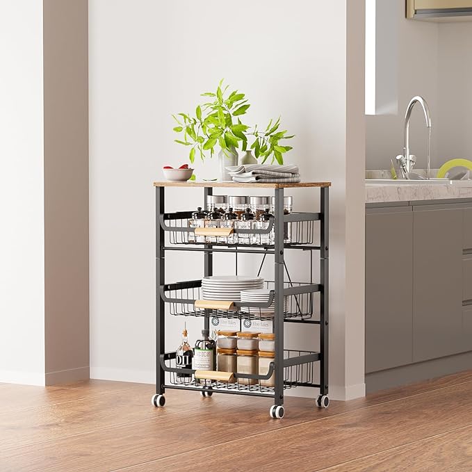 NiuYichee 4-Layer Fruit Basket Kitchen Food Storage Organizer and Storage Rack - Image 6