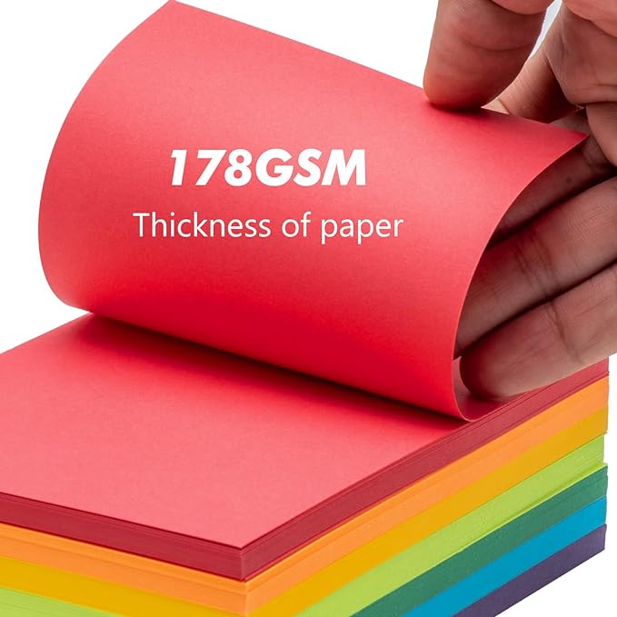 Index Cards 210-Count 4x6 Inch, 178GSM Heavyweight Set of 7 Colors Paper - Image 5