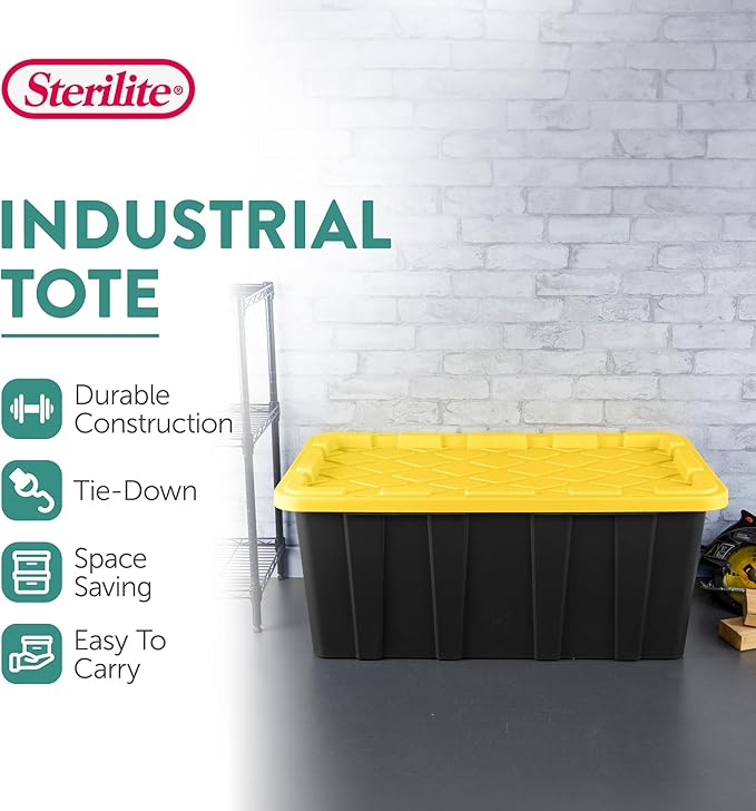 Sterilite 8-Pack Industrial Tote, Plastic Storage Container Bins - Image 3