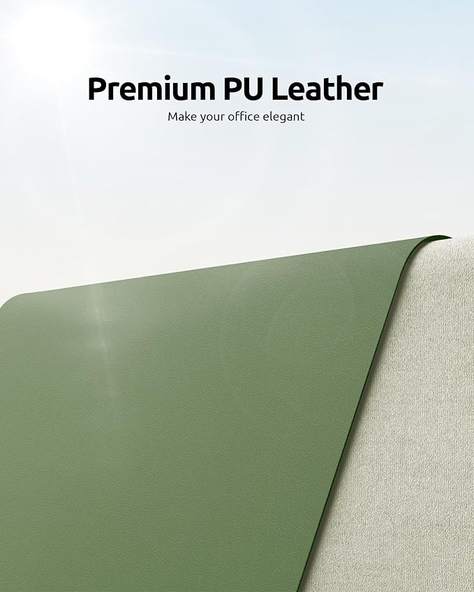 YSAGi Leather Desk Pad Protector, Office Desk Mat, Large Mouse Pad, Non-Slip PU - Image 2
