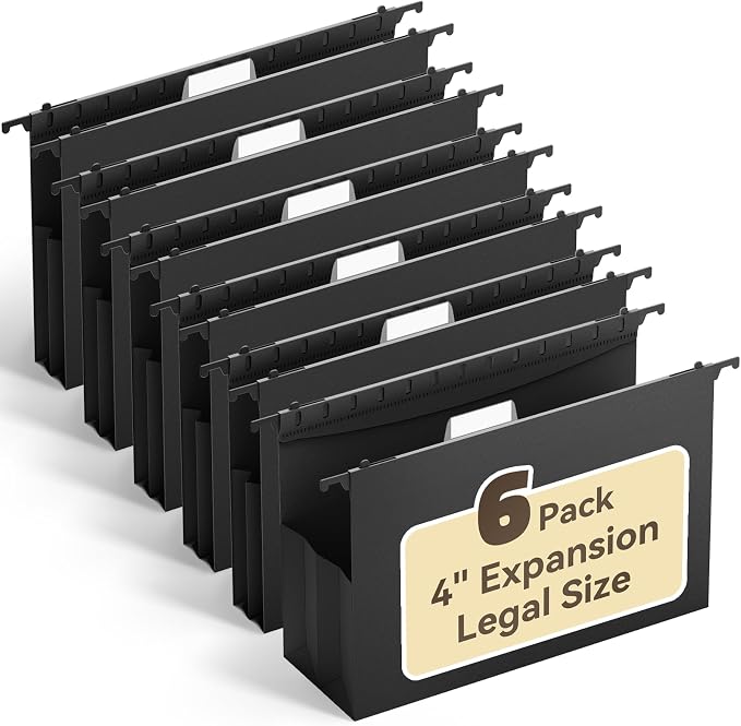 Ansook Extra Capacity Hanging File Folders Legal Size, Heavy Duty 4" Expansion by Ansook