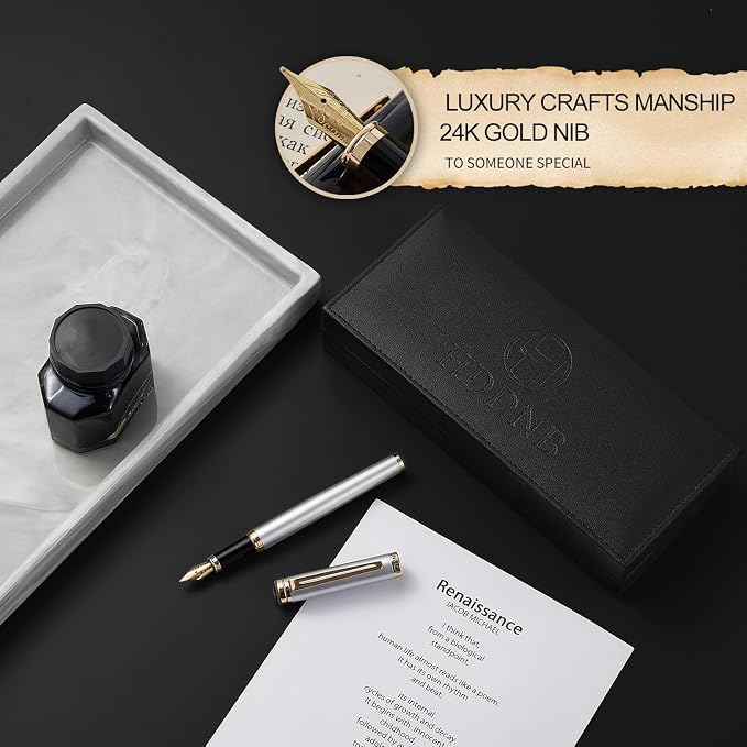 HDDNB Silver Luxury Fountain Pen Set - Image 4