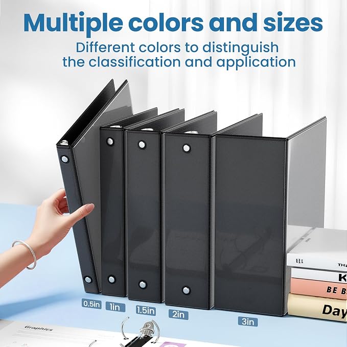 SUNEE Black Binders 1 Inch 24 Pack Bulk - Image 5