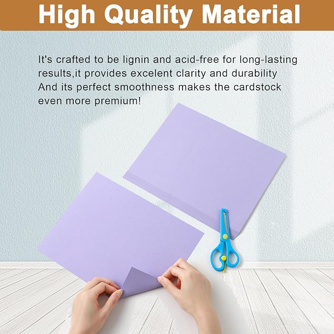 Silunkia 40 Sheets Light Purple Cardstock 8.5 x 11 Certificate Paper, 75lb - Image 4