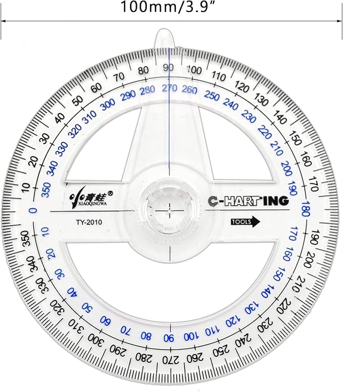360° Protractor Pack of 30 Protactors Plastic Protractor Math Protractors Clear - Image 3