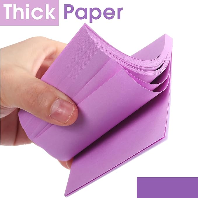 Thenshop 12 Pads Purple Sticky Notes 3''x3'', Self Stick Notes Pads Purple - Image 3