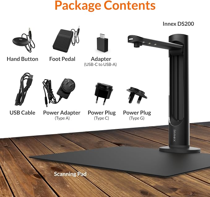 Innex DS200 Professional USB Book Scanner, A3 Document scan, 120+ Language OCR - Image 9