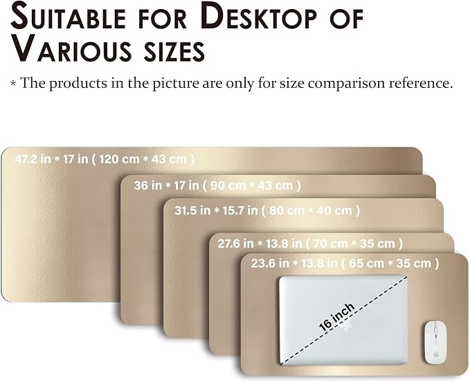 Large Desk Mat - 47.2"x 17" Non-Slip PU Desk Pad - Image 5