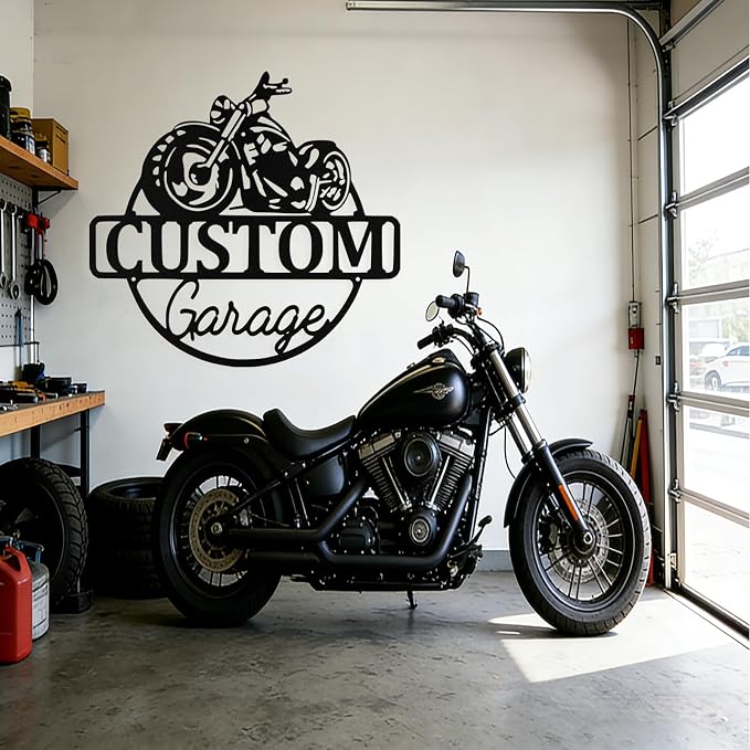 Custom Motorcycle Metal Signs Personalized Biker Name Sign Custom Garage Decor - Image 3