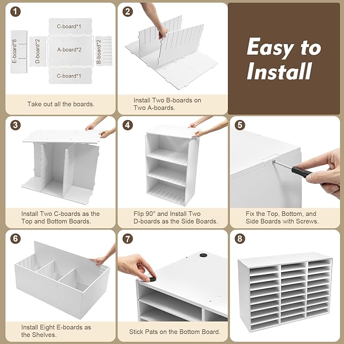 27 Slots Mail Sorters for Office, PVC Literature Organizer - Image 8