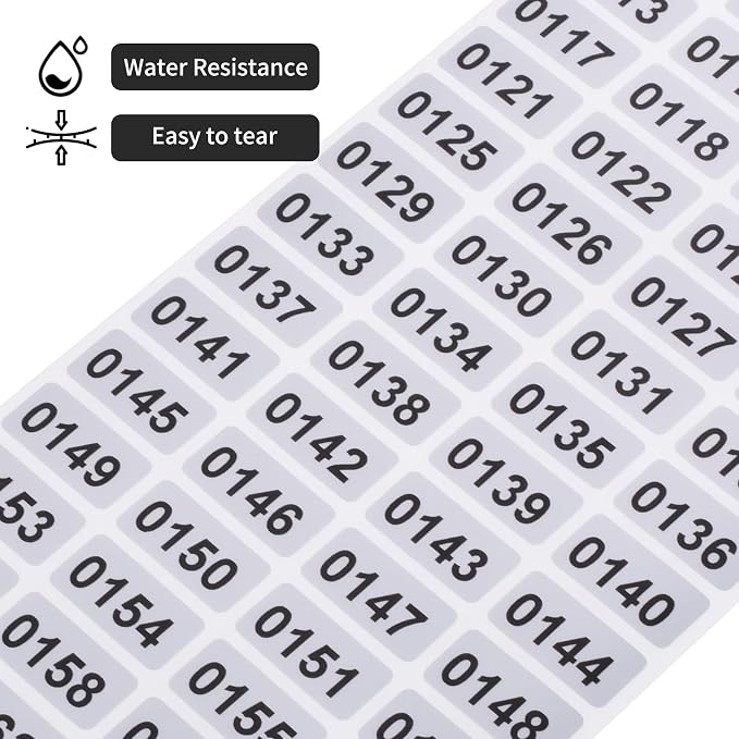 2001-3000 Consecutive Number Inventory Stickers Self Adhesive Waterproof Labels - Image 3