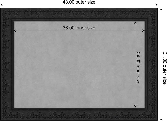 Amanti Art Black Framed Magnetic Board 31x43 Large Vision Board - Image 2