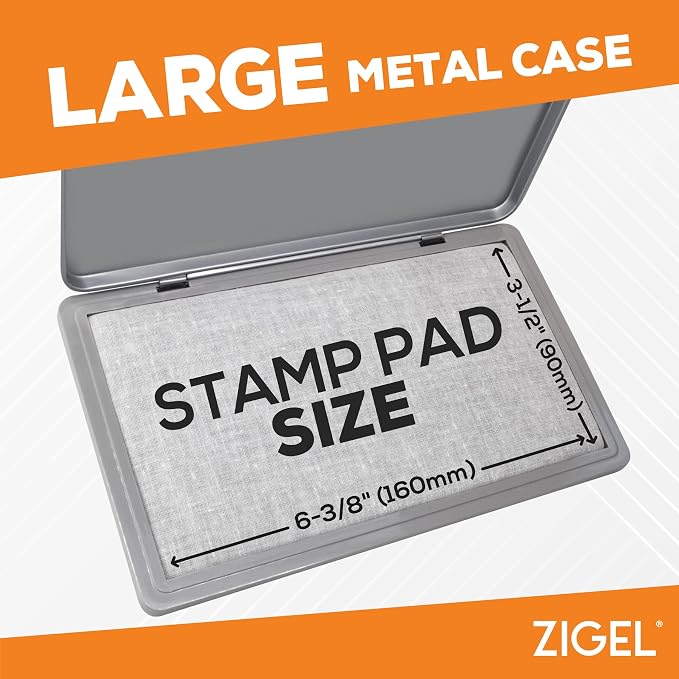 2 Pack Metal Case Stamp Pad Large Size, Dry - Image 5