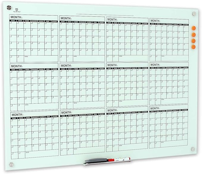 TSJ OFFICE Glass Calendar Whiteboard by TSJOFFICE